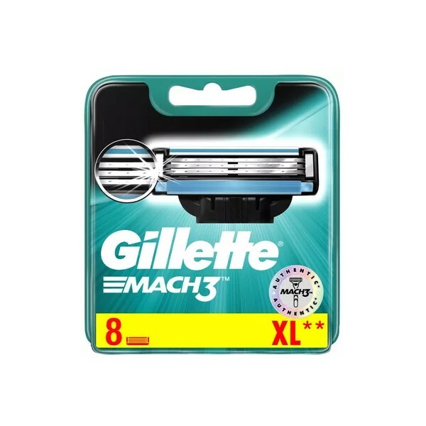 Gillette Mach3 skustuvo galvutės, 8 vnt.