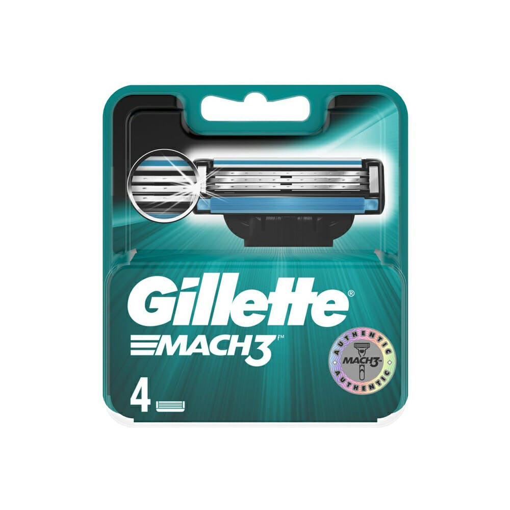 Gillette Mach3 skustuvo galvutės, 4 vnt.